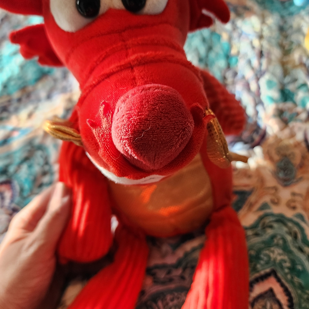 Mushu Buddy.  Red and Gold Dragon Stuffed Animal